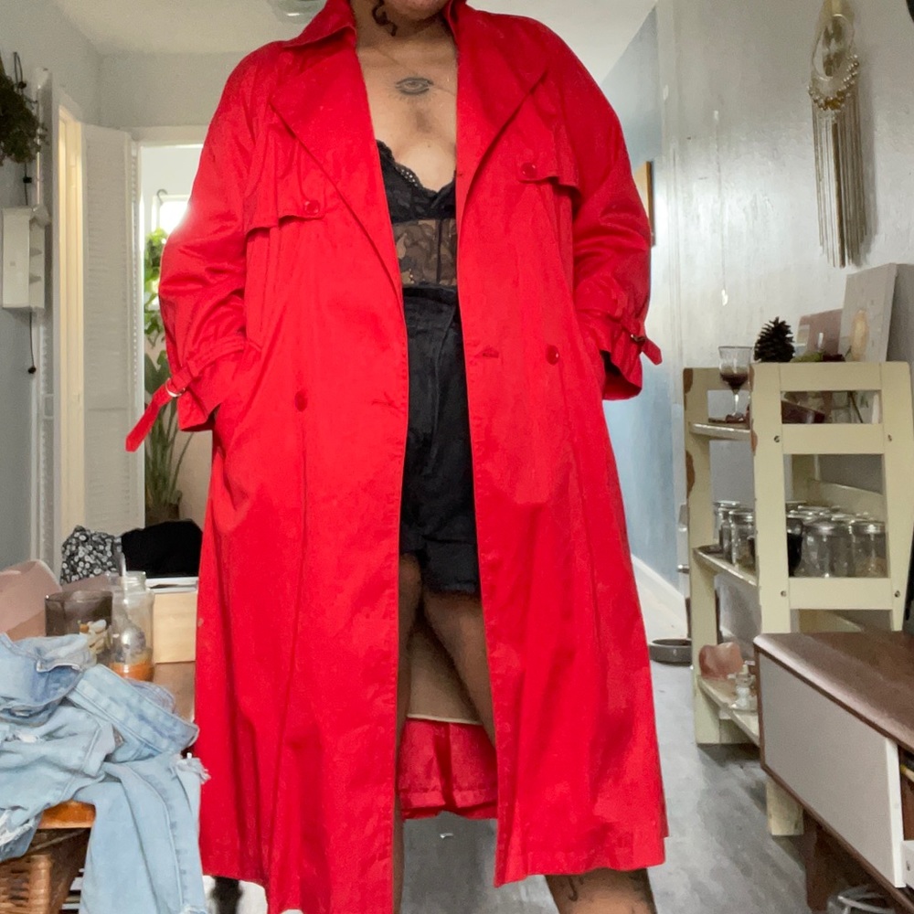 Red thick overcoat